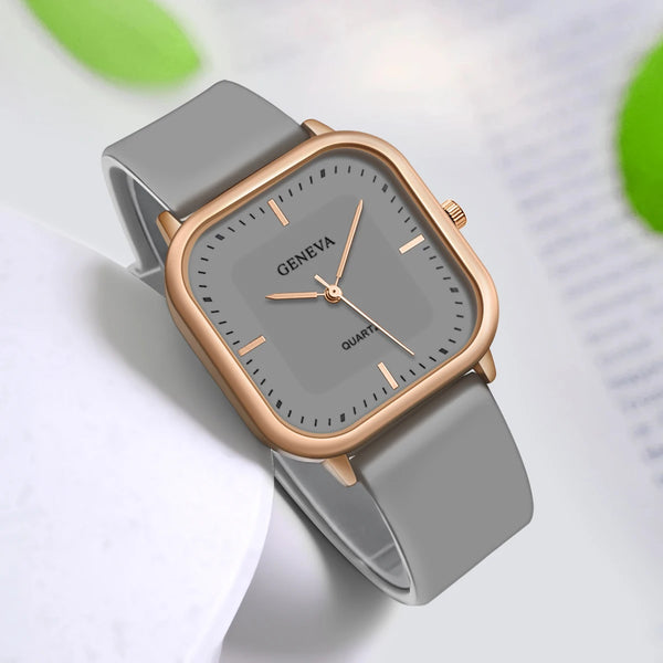 Reloj de silicona de cuarzo cuadrado Simple elegante informal para mujer a la moda regalo para hombres y mujeres