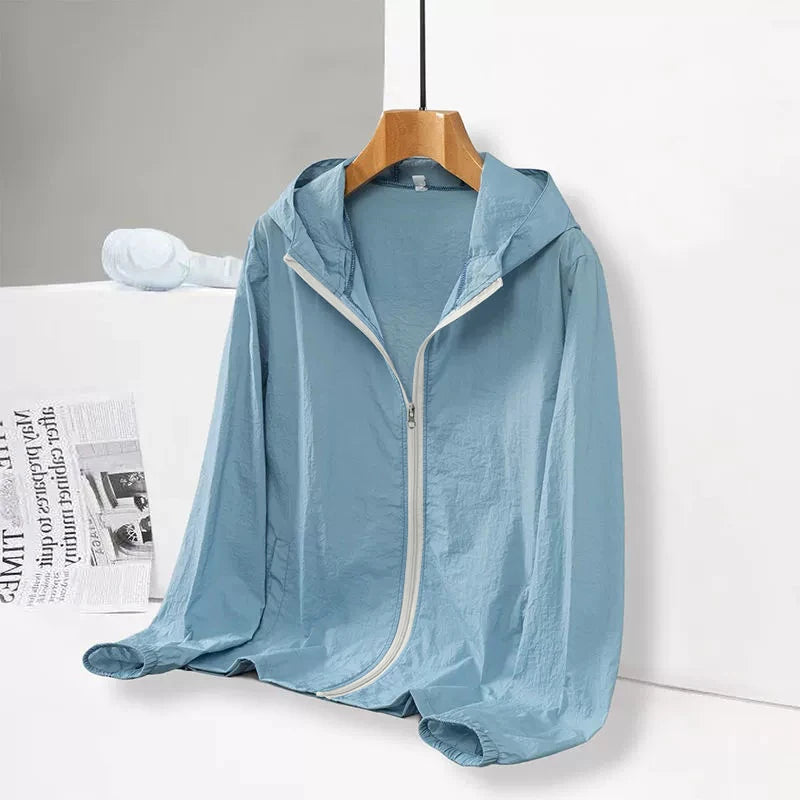 Chaqueta de verano para hombre, color liso, ligero, suelto y transpirable, con la misma chaqueta de protección solar