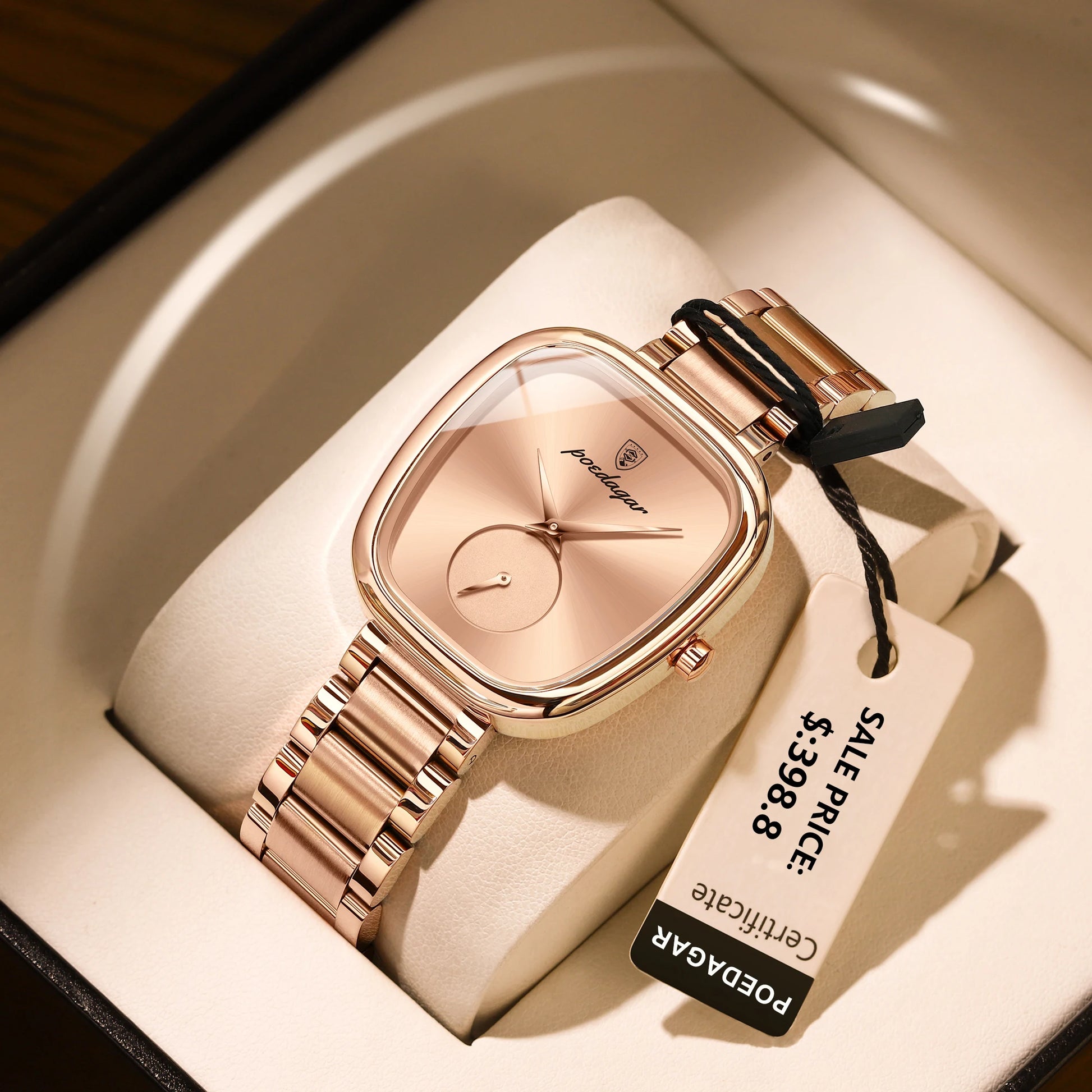 Reloj POEDAGAR elegante de lujo para mujer, Reloj de cuarzo de acero inoxidable resistente al agua para mujer, relojes informales de alta calidad para mujer
