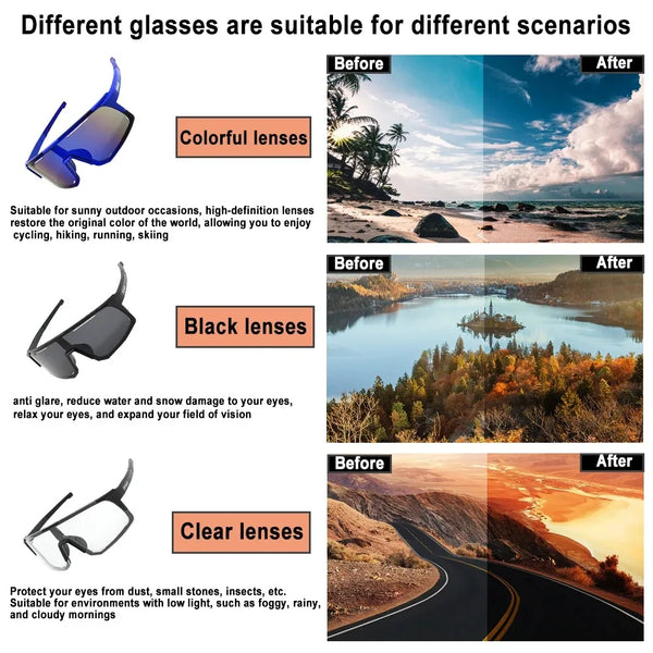 Giant 【Grado Profesional】Gafas de sol para ciclismo y pesca: protección UV, antideslumbrantes, resistentes a impactos, deportes al aire libre con estuche