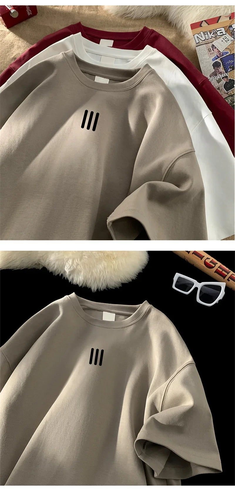 Camisetas de gran tamaño para hombre, Camiseta de algodón para hombre, camisetas con estampado de moda para hombre