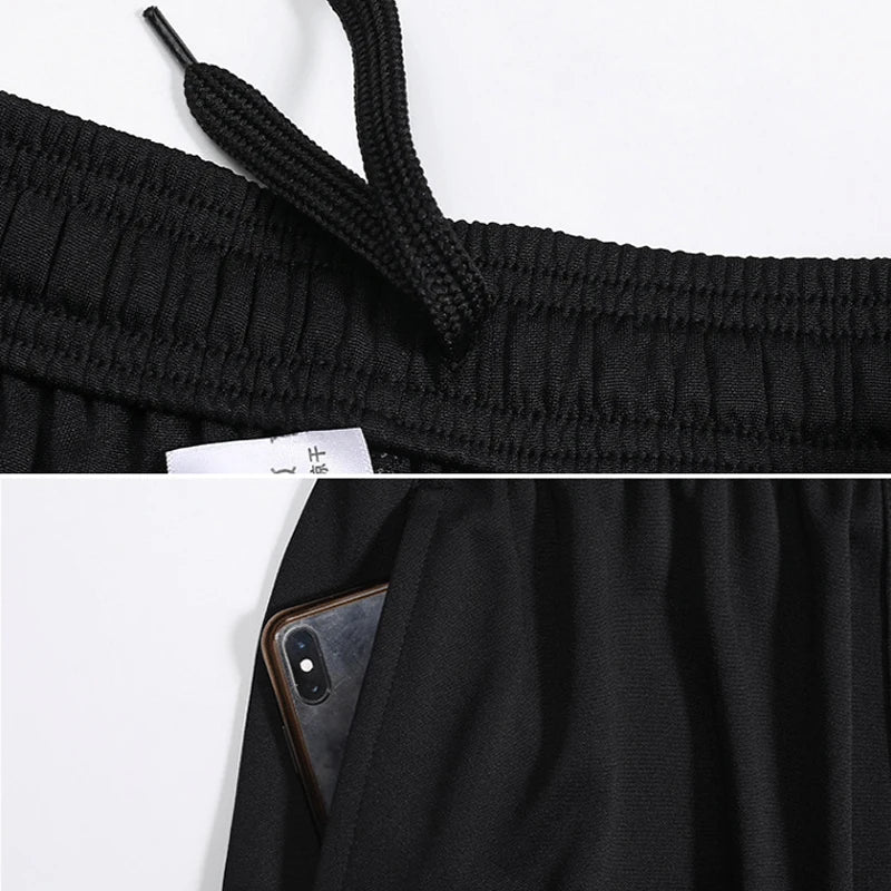 Pantalones de entrenamiento de fútbol deportivos de secado rápido para hombre con bolsillos con cremallera pantalones largos para correr y trotar