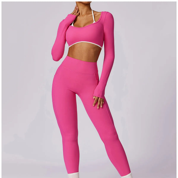 Conjunto deportivo para mujer, conjunto de 2 unidades ajustables y cómodos.