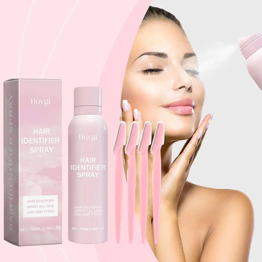 Spray identificador de vello facial, Spray de depilación facial de fórmula suave, eliminador de vello facial, 100ml, X4A5