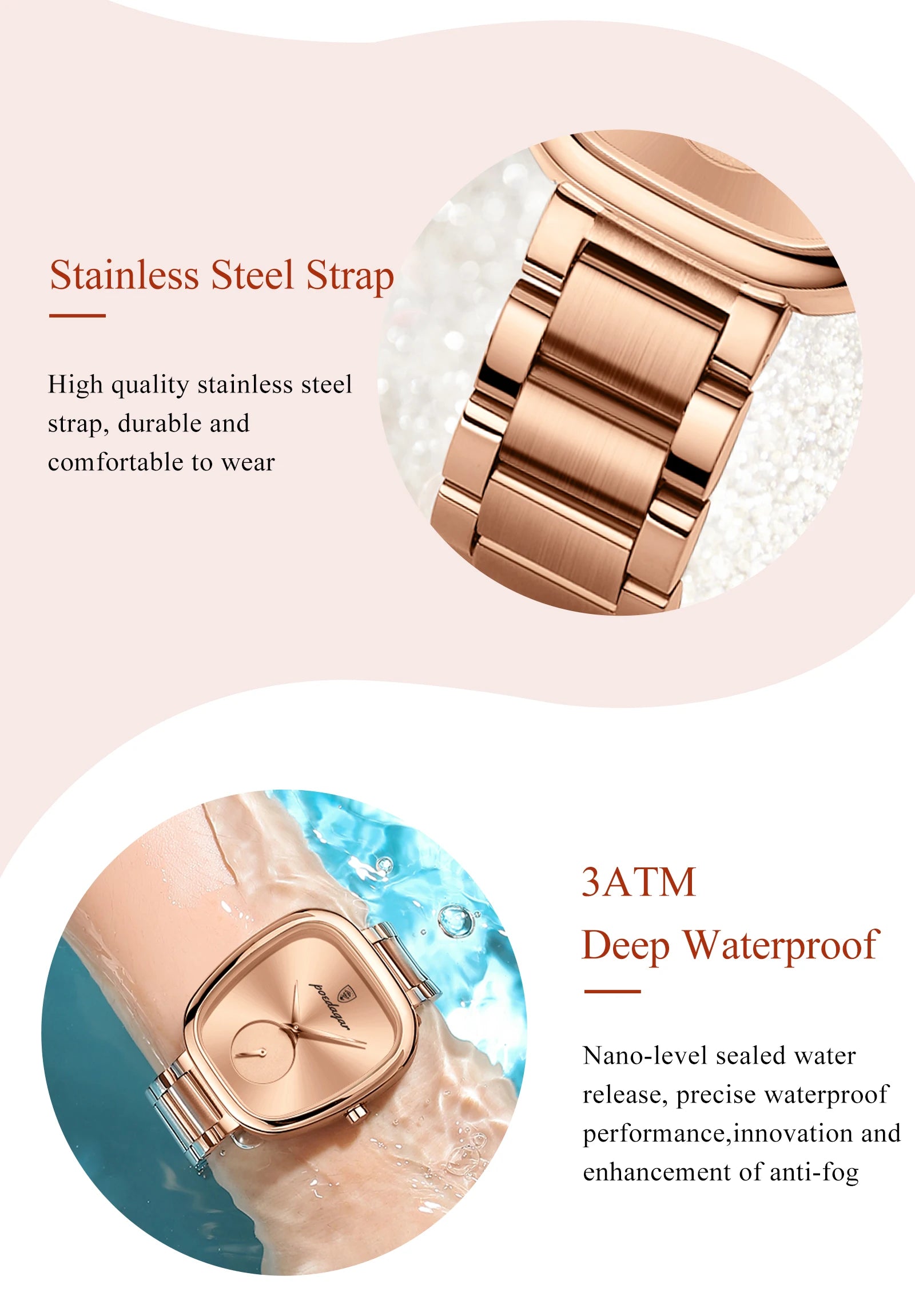 Reloj POEDAGAR elegante de lujo para mujer, Reloj de cuarzo de acero inoxidable resistente al agua para mujer, relojes informales de alta calidad para mujer