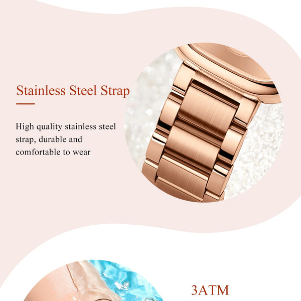 Reloj POEDAGAR elegante de lujo para mujer, Reloj de cuarzo de acero inoxidable resistente al agua para mujer, relojes informales de alta calidad para mujer