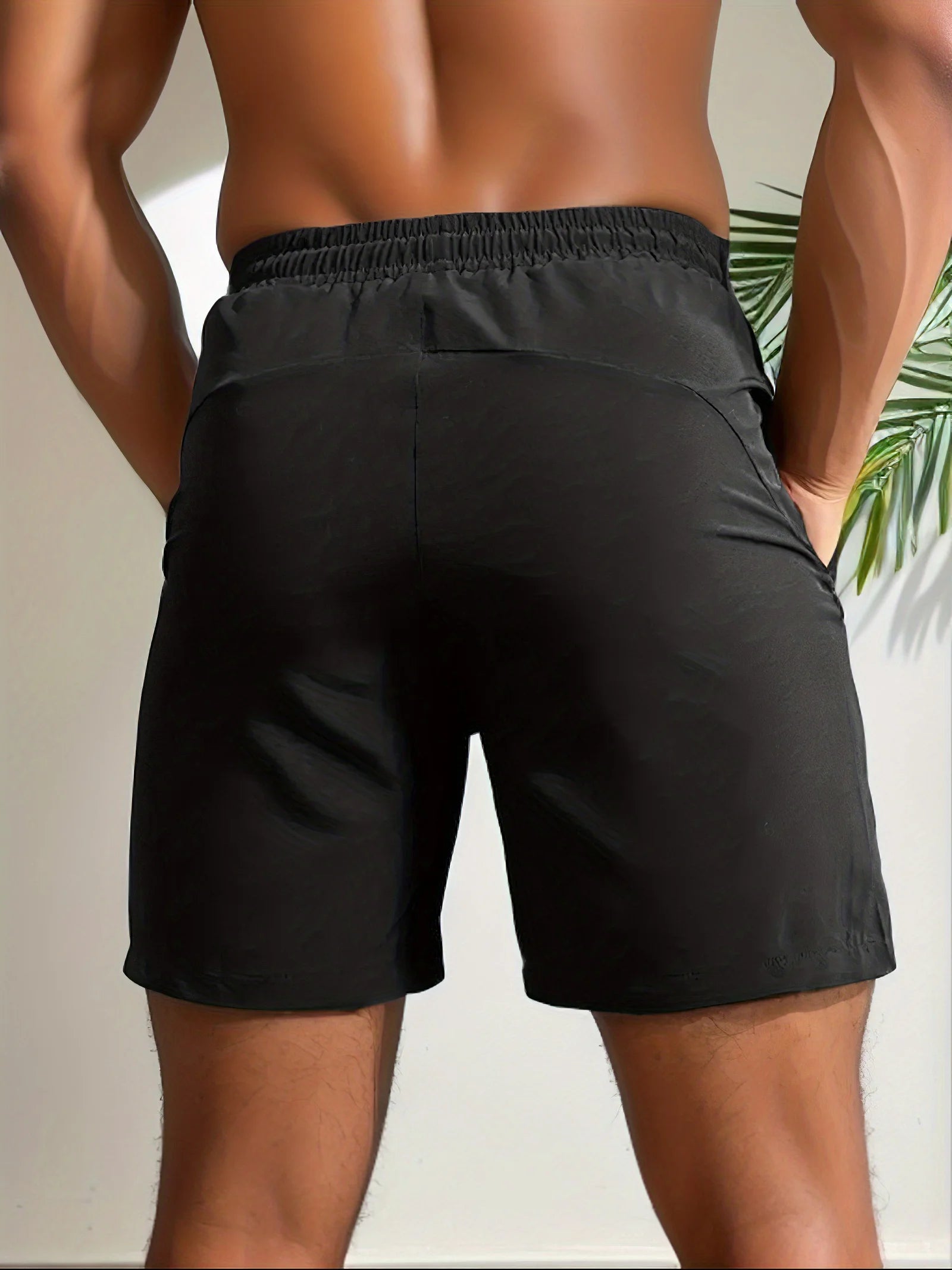 Pantalones cortos deportivos de secado rápido para hombre, Shorts transpirables con cordón en la cintura.