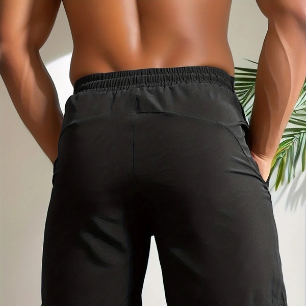 Pantalones cortos deportivos de secado rápido para hombre, Shorts transpirables con cordón en la cintura.
