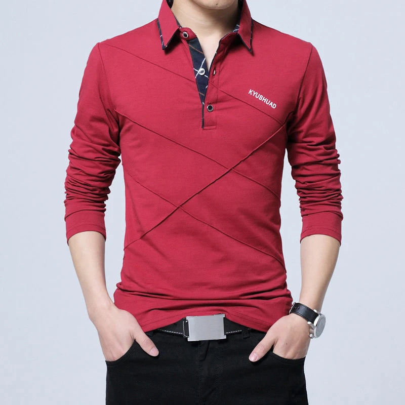 camisa de marca TFETTERS, Camiseta larga para hombre, camiseta de diseñador a rayas vuelto, Camiseta holgada informal ajustada de algodón para hombre de talla grande