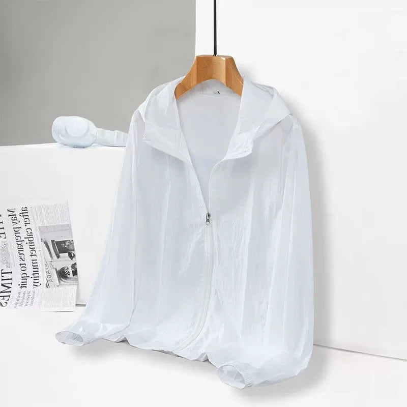 Chaqueta de verano para hombre, color liso, ligero, suelto y transpirable, con la misma chaqueta de protección solar