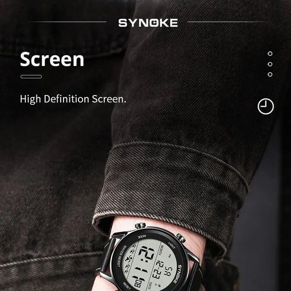 Reloj deportivo multifuncional para hombre, pantalla grande resistente al agua, luminoso, LED, Digital, correa de moda