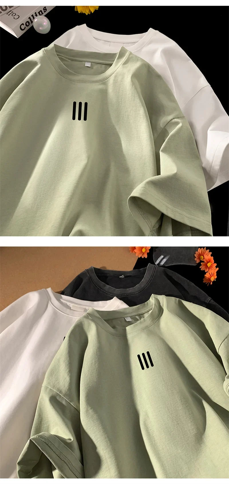Camisetas de gran tamaño para hombre, Camiseta de algodón para hombre, camisetas con estampado de moda para hombre
