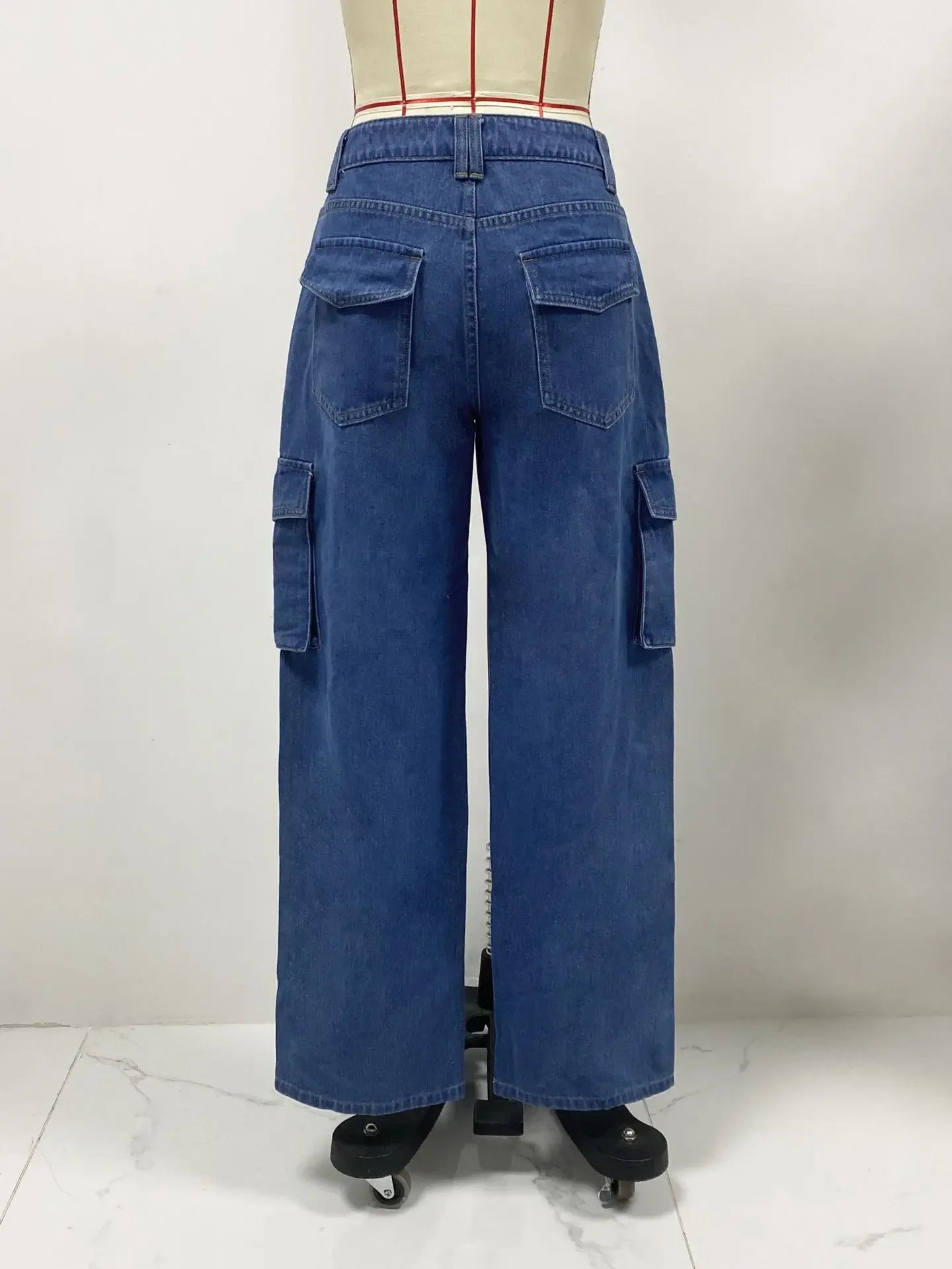 Pantalones Cargo con múltiples bolsillos de cintura media para mujer, Pantalón retro de calidad