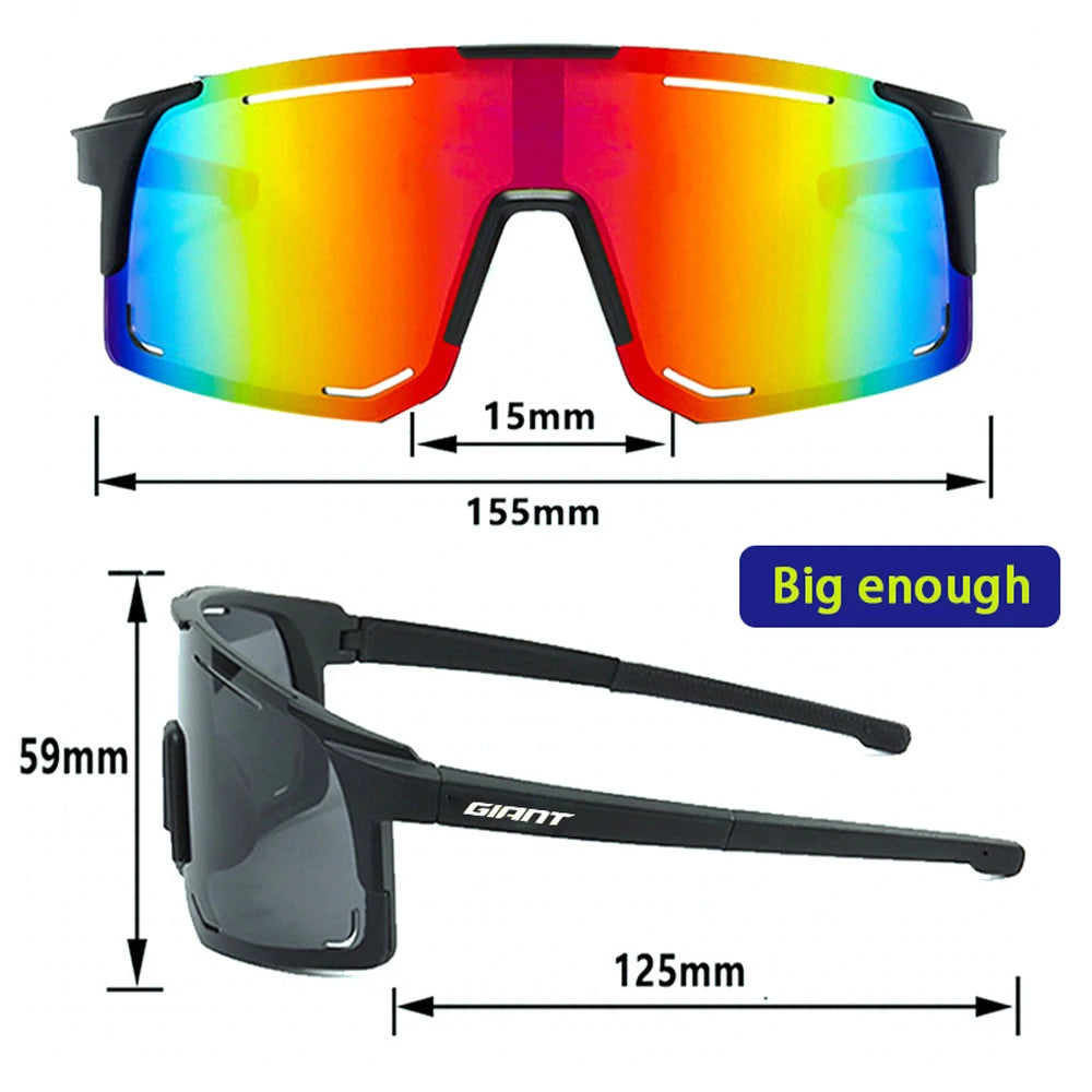 Giant 【Grado Profesional】Gafas de sol para ciclismo y pesca: protección UV, antideslumbrantes, resistentes a impactos, deportes al aire libre con estuche