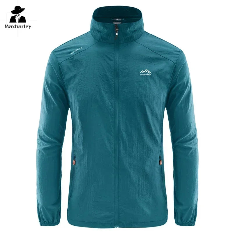 Chaqueta de senderismo de secado rápido para hombre, abrigos impermeables con protección solar UV, para deportes al aire libre, pesca, Camping, correr, verano