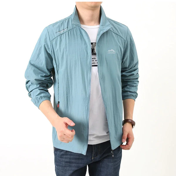 Chaqueta de senderismo de secado rápido para hombre, abrigos impermeables con protección solar UV, para deportes al aire libre, pesca, Camping, correr, verano