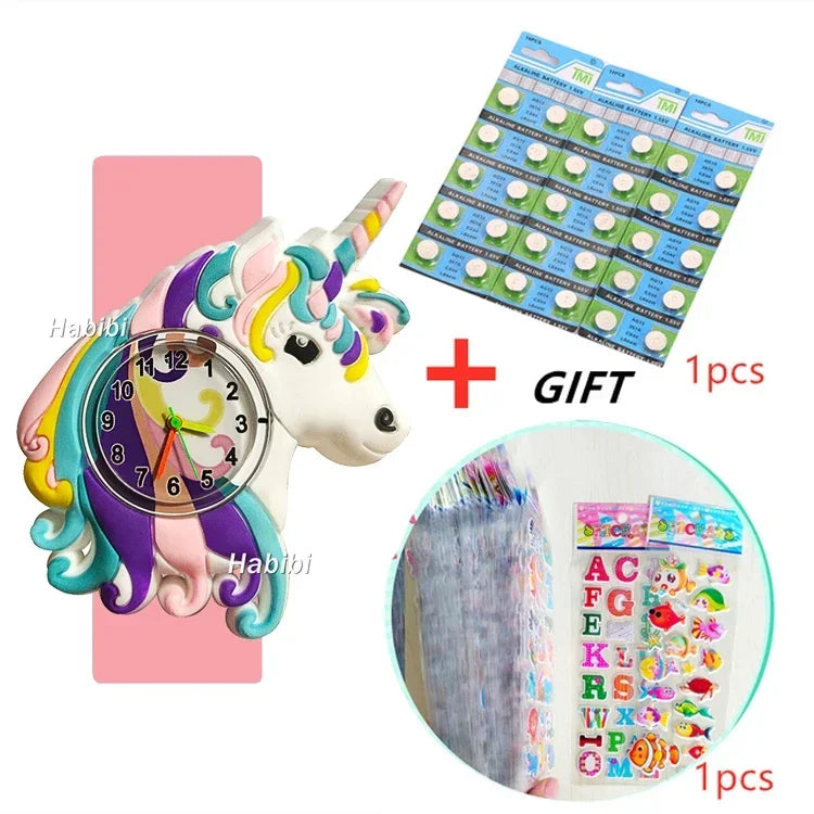 Reloj de unicornio juguetes para niños, relojes de cuarzo para niños, reloj para niños, reloj para bebé, regalo de Navidad
