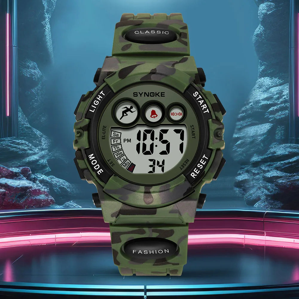 Reloj deportivo SYNOKE para estudiantes para niños, relojes electrónicos coloridos, reloj resistente al agua hasta 50M, reloj digital para niños
