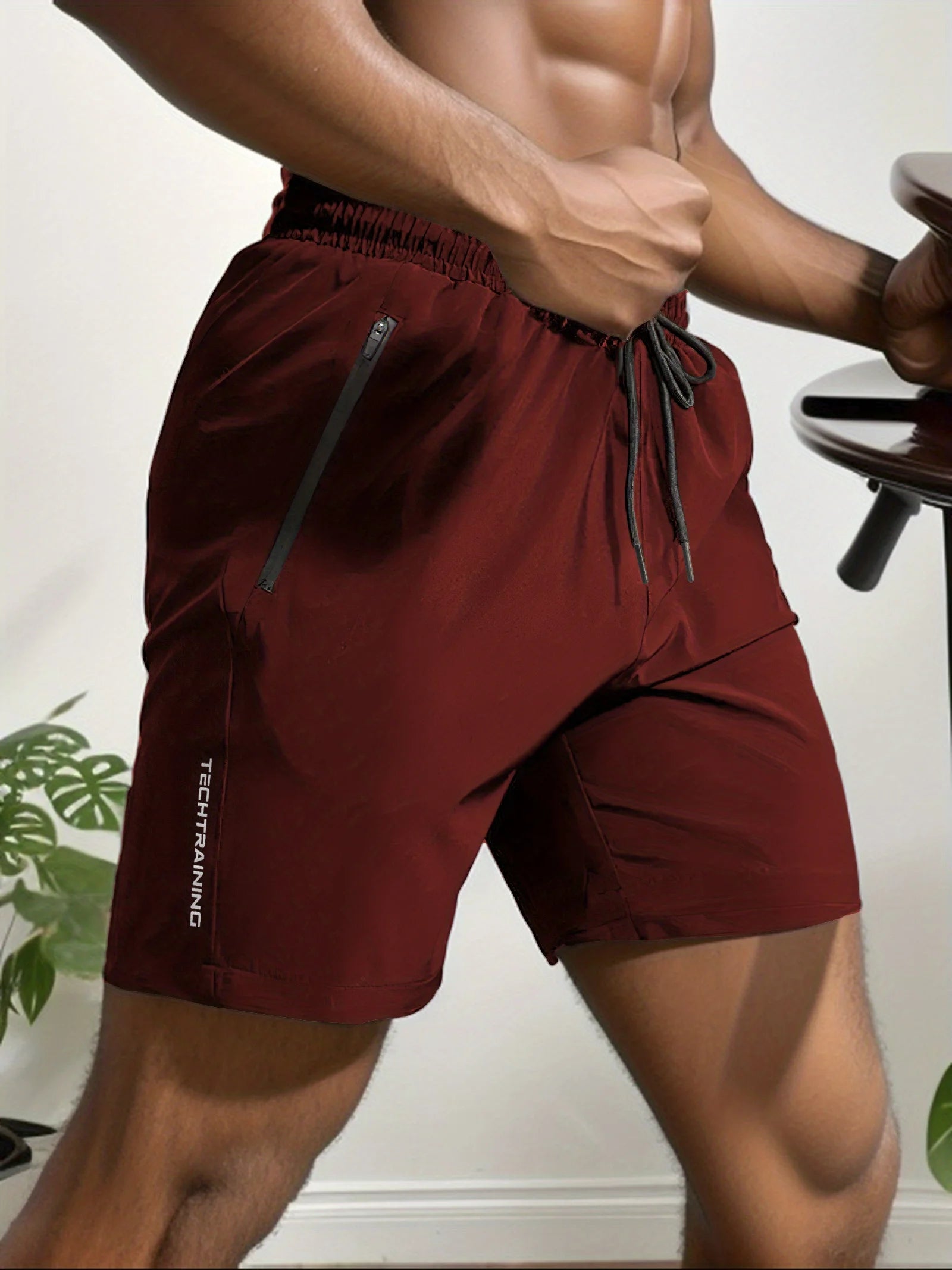 Pantalones cortos deportivos de secado rápido para hombre, Shorts transpirables con cordón en la cintura.