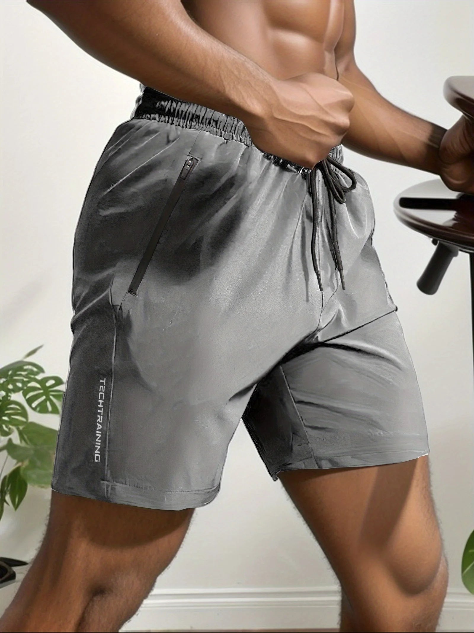 Pantalones cortos deportivos de secado rápido para hombre, Shorts transpirables con cordón en la cintura.