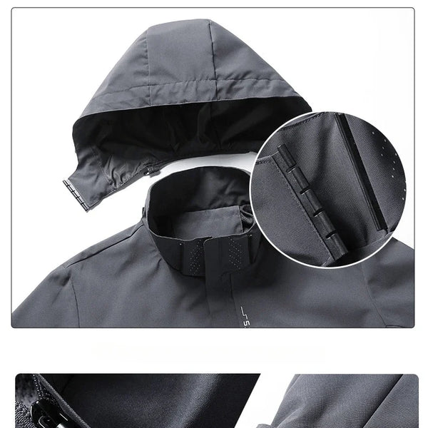 Chaqueta impermeable para hombre, impermeable exterior ligero con capucha para exteriores, chaqueta a prueba de viento para senderismo, chaquetas para escalar al aire libre