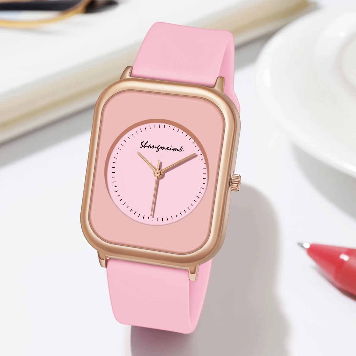 Reloj de cuarzo de silicona para mujer literal con personalidad simple y moda informal