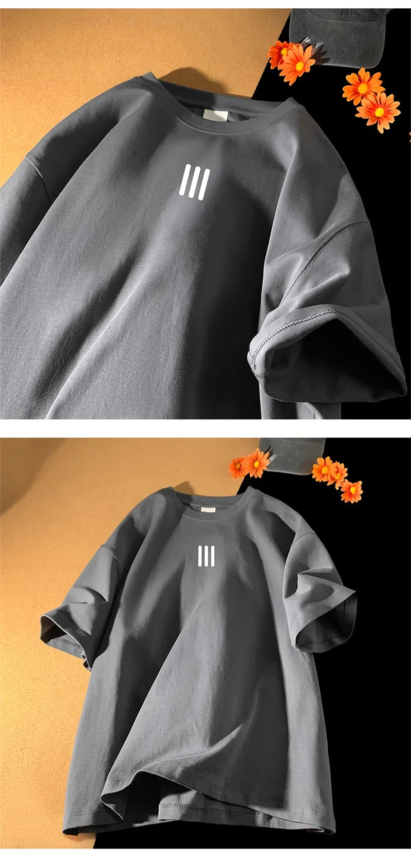Camisetas de gran tamaño para hombre, Camiseta de algodón para hombre, camisetas con estampado de moda para hombre