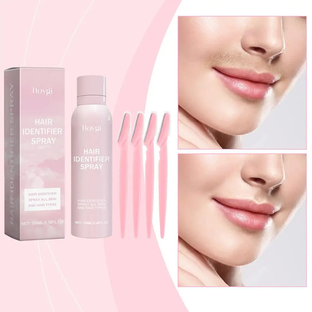 Spray identificador de vello facial, Spray de depilación facial de fórmula suave, eliminador de vello facial, 100ml, X4A5