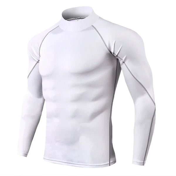 Camiseta deportiva para hombre, camiseta de secado rápido para culturismo y correr, camiseta de compresión de manga larga para gimnasio, camiseta ajustada para Fitness para hombre Rashgard