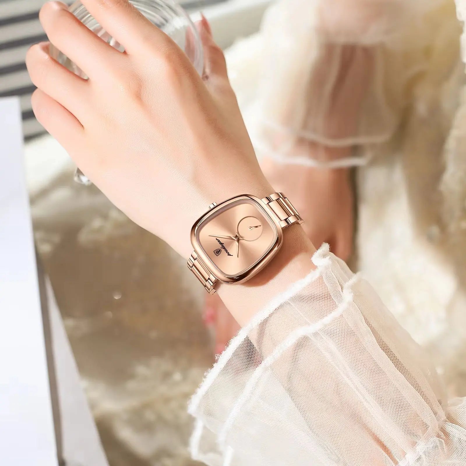 Reloj POEDAGAR elegante de lujo para mujer, Reloj de cuarzo de acero inoxidable resistente al agua para mujer, relojes informales de alta calidad para mujer
