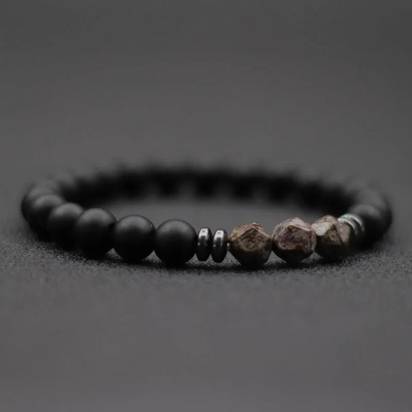 Pulsera de moda para Hombre, pulsera de piedra de ónix negro, ojos de tigre naturales irregulares, cuentas de sodalita, accesorios para Hombre