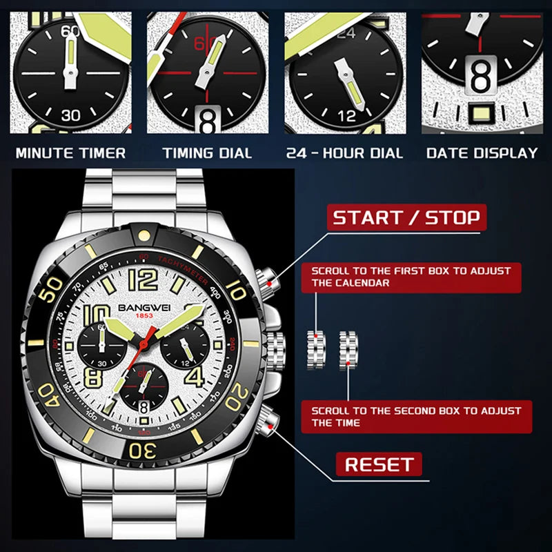 Nuevo reloj impermeable para hombres moda militar deportes cuarzo hombres reloj Casual fecha de negocios cronógrafo