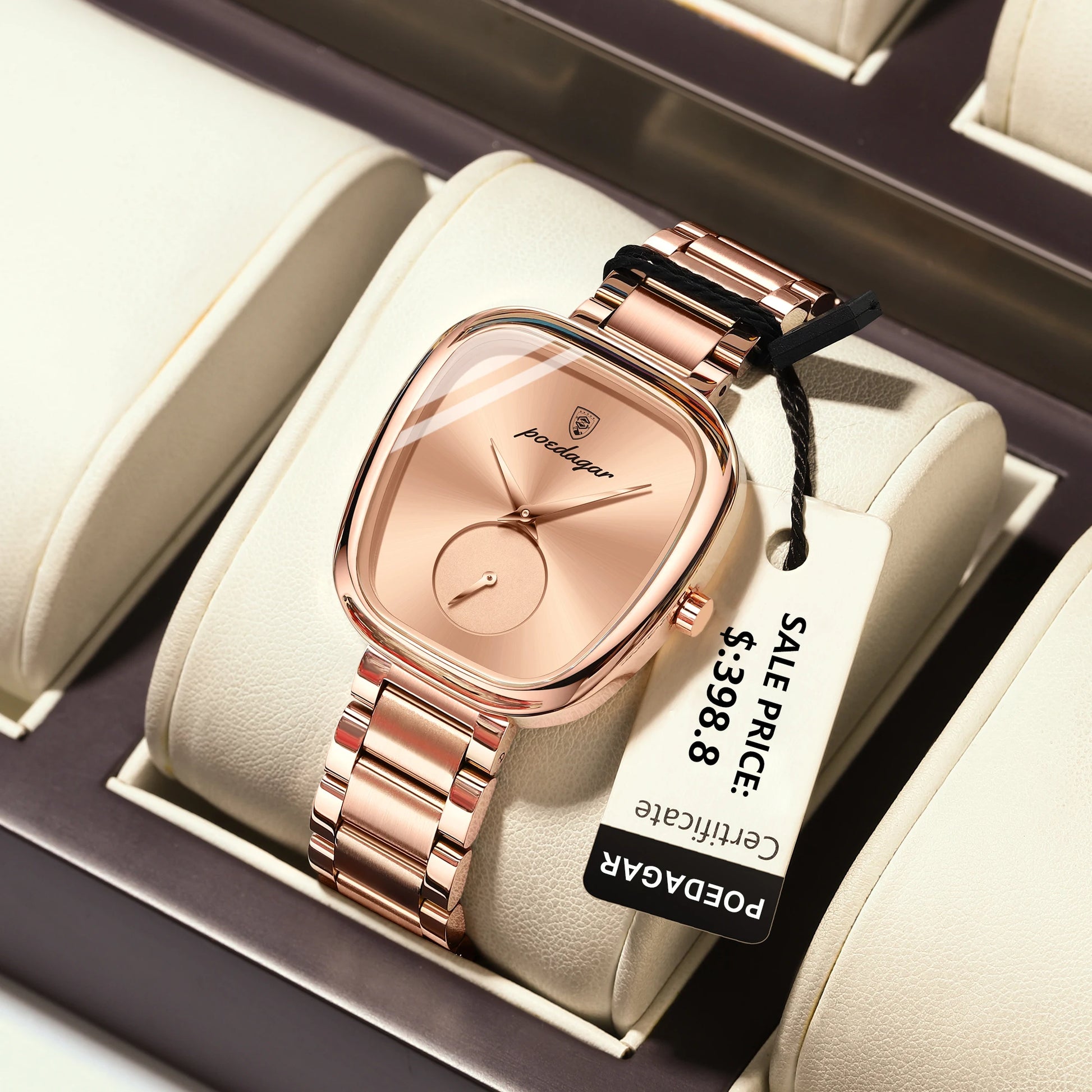 Reloj POEDAGAR elegante de lujo para mujer, Reloj de cuarzo de acero inoxidable resistente al agua para mujer, relojes informales de alta calidad para mujer