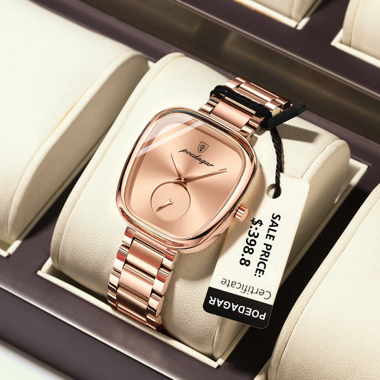 Reloj POEDAGAR elegante de lujo para mujer, Reloj de cuarzo de acero inoxidable resistente al agua para mujer, relojes informales de alta calidad para mujer