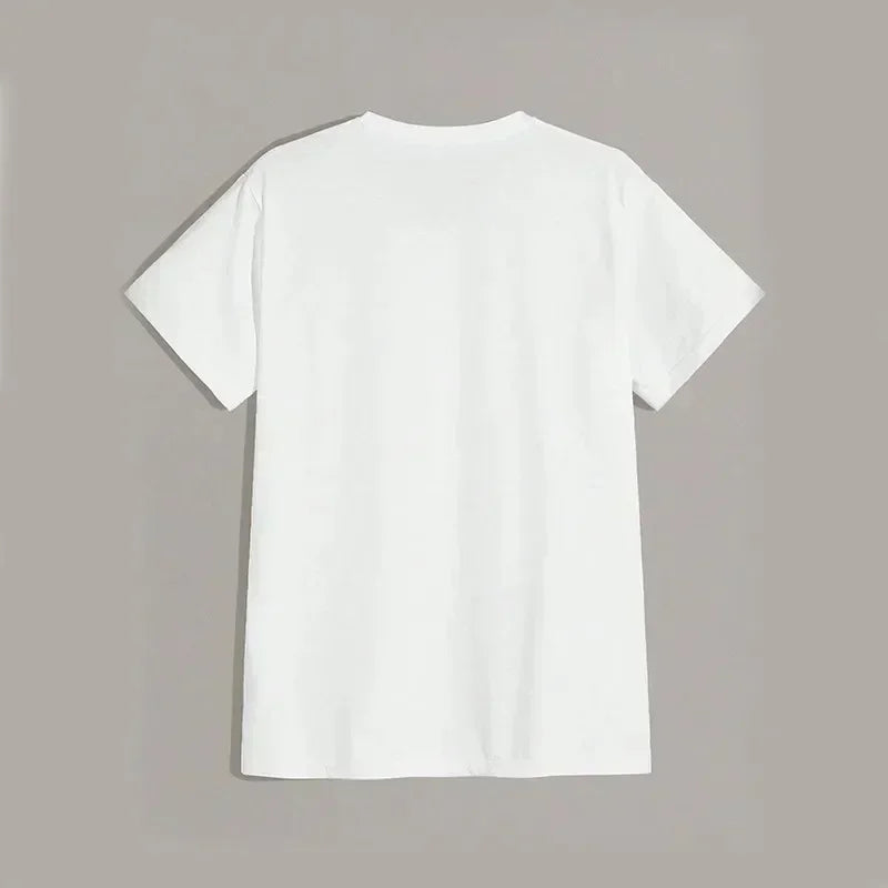 Camiseta con estampado de humor sonriente para hombre, camiseta informal de verano con cuello redondo a la moda