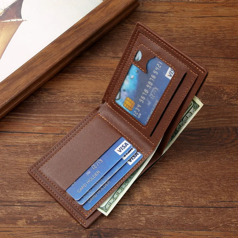 Billetera plegable con inserciones para hombre, monederos delgados con imagen, tarjeteros de identificación, bolsas con capacidad de protección Vintage