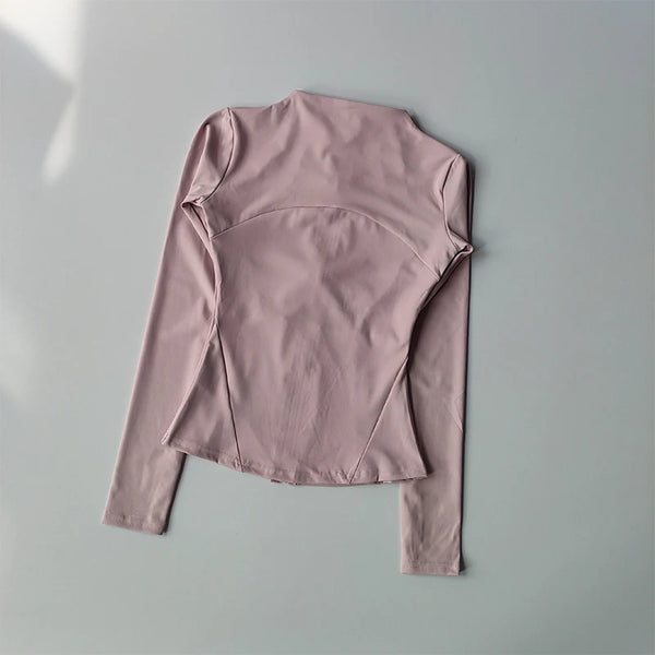 Chaqueta deportiva con cremallera para mujer, abrigos para entrenamiento y correr, cárdigan cálido de manga larga para gimnasio, chaqueta ajustada, ropa deportiva