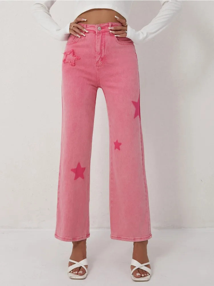 Espectacular pantalon con estampado de estrellas para una mujer unica y elegante