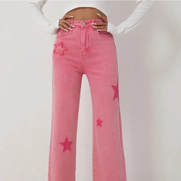 Espectacular pantalon con estampado de estrellas para una mujer unica y elegante