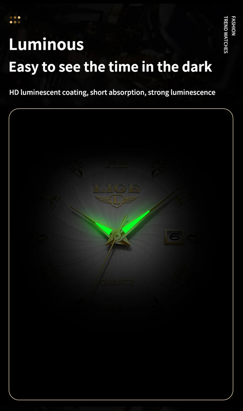 Reloj LIGE para Mujer, reloj de cuero de moda resistentes al agua para Mujer, Reloj de pulsera de lujo de marca