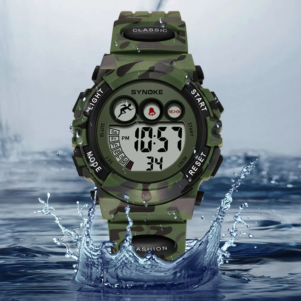 Reloj deportivo SYNOKE para estudiantes para niños, relojes electrónicos coloridos, reloj resistente al agua hasta 50M, reloj digital para niños