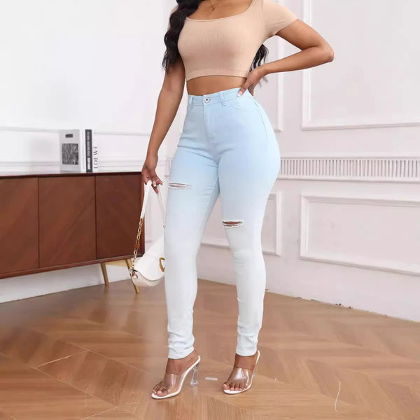 Pantalones vaqueros ajustados para mujer, Vaqueros superelásticos, Sexy, ajustados, a la moda, Retro, para ir al trabajo
