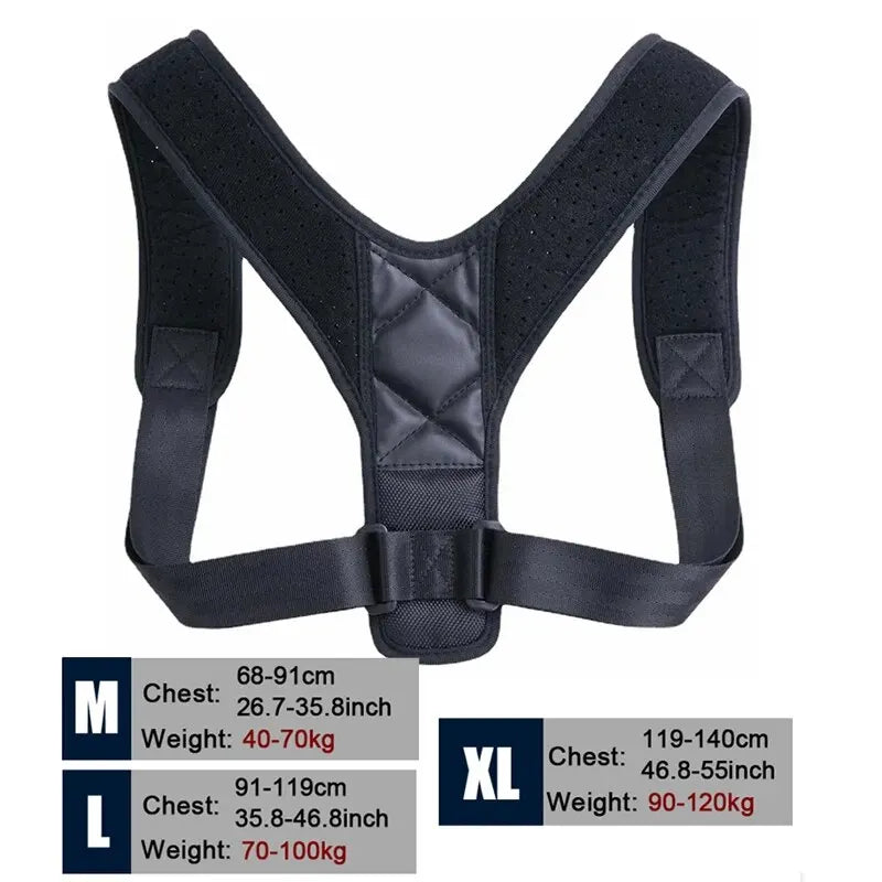 Cinturón corrector de postura de espalda Prevención de jorobado Corrección de postura sentada Modelado corporal transpirable unisex