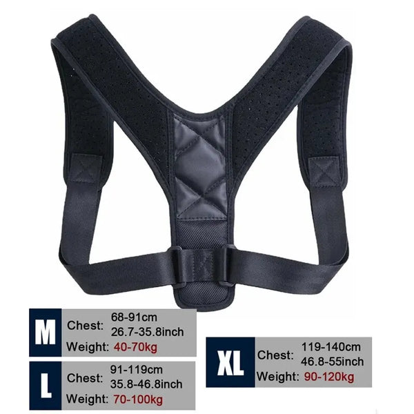 Cinturón corrector de postura de espalda Prevención de jorobado Corrección de postura sentada Modelado corporal transpirable unisex