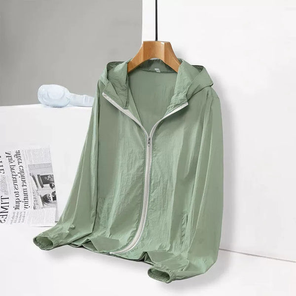 Chaqueta de verano para hombre, color liso, ligero, suelto y transpirable, con la misma chaqueta de protección solar