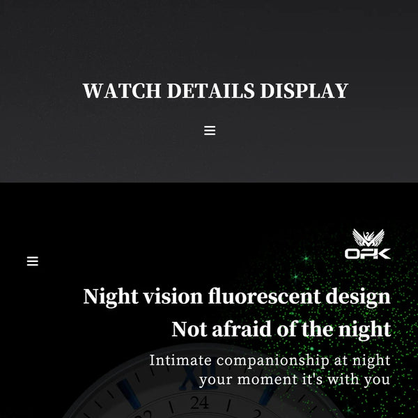 Reloj de cuarzo para hombre con doble calendario y correa de acero marca OPK