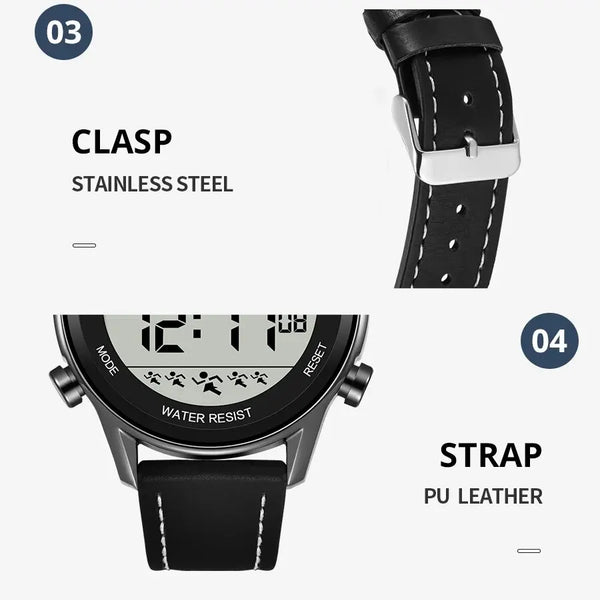 Reloj deportivo multifuncional para hombre, pantalla grande resistente al agua, luminoso, LED, Digital, correa de moda