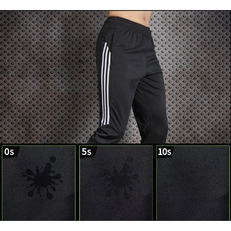 Pantalones de entrenamiento de fútbol deportivos de secado rápido para hombre con bolsillos con cremallera pantalones largos para correr y trotar