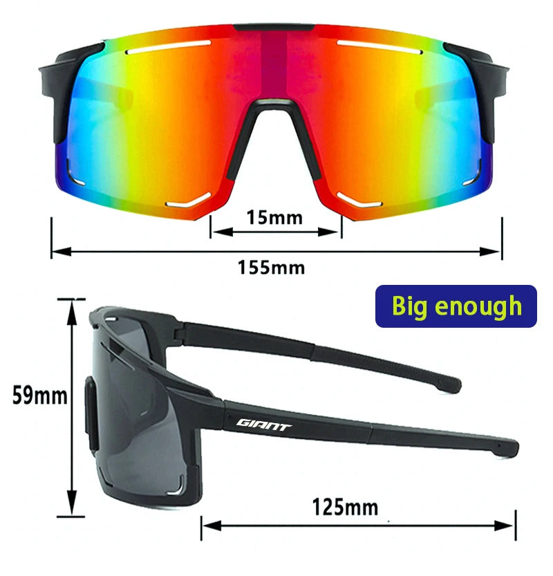 Giant 【Grado Profesional】Gafas de sol para ciclismo y pesca: protección UV, antideslumbrantes, resistentes a impactos, deportes al aire libre con estuche