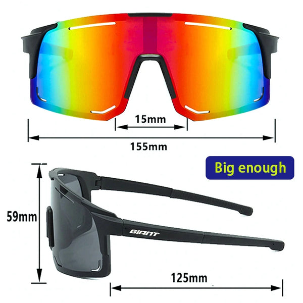 Giant 【Grado Profesional】Gafas de sol para ciclismo y pesca: protección UV, antideslumbrantes, resistentes a impactos, deportes al aire libre con estuche